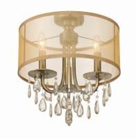 Three Light Semi Flush Mount by Crystorama - Hampton Collection, Antique Brass Finish - 5623-AB_CEILING