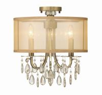 Three Light Semi Flush Mount by Crystorama - Hampton Collection, Antique Brass Finish - 5623-AB_CEILING