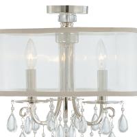 Three Light Semi Flush Mount by Crystorama - Hampton Collection, Polished Chrome Finish - 5623-CH_CEILING