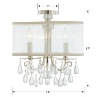 Three Light Semi Flush Mount by Crystorama - Hampton Collection, Polished Chrome Finish - 5623-CH_CEILING