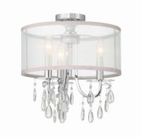 Three Light Semi Flush Mount by Crystorama - Hampton Collection, Polished Chrome Finish - 5623-CH_CEILING