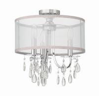 Three Light Semi Flush Mount by Crystorama - Hampton Collection, Polished Chrome Finish - 5623-CH_CEILING