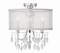 Three Light Semi Flush Mount by Crystorama - Hampton Collection, Polished Chrome Finish - 5623-CH_CEILING
