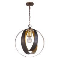One Light Mini Chandelier by Crystorama - Luna Collection, English Bronze + Antique Gold Finish - 580-EB-GA