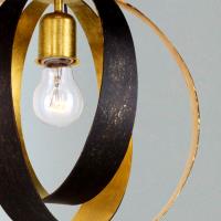 One Light Mini Chandelier by Crystorama - Luna Collection, English Bronze + Antique Gold Finish - 580-EB-GA