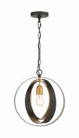 One Light Mini Chandelier by Crystorama - Luna Collection, English Bronze + Antique Gold Finish - 580-EB-GA