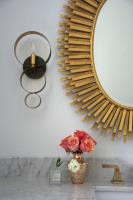 One Light Wall Sconce by Crystorama - Luna Collection, English Bronze + Antique Gold Finish - 581-EB-GA