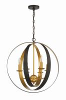 Six Light Chandelier by Crystorama - Luna Collection, English Bronze + Antique Gold Finish - 585-EB-GA