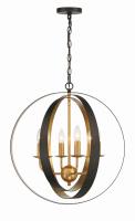 Six Light Chandelier by Crystorama - Luna Collection, English Bronze + Antique Gold Finish - 585-EB-GA