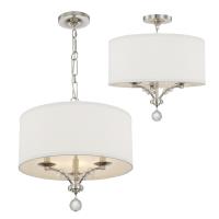 Three Light Mini Chandelier by Crystorama - Mirage Collection, Polished Nickel Finish - 8005-PN