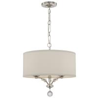 Three Light Mini Chandelier by Crystorama - Mirage Collection, Polished Nickel Finish - 8005-PN