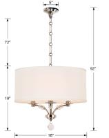 Three Light Mini Chandelier by Crystorama - Mirage Collection, Polished Nickel Finish - 8005-PN