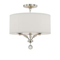 Three Light Semi Flush Mount by Crystorama - Mirage Collection, Polished Nickel Finish - 8005-PN_CEILING
