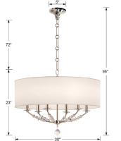 Six Light Chandelier by Crystorama - Mirage Collection, Polished Nickel Finish - 8006-PN