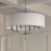 Six Light Chandelier by Crystorama - Mirage Collection, Polished Nickel Finish - 8006-PN
