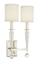 Two Light Wall Sconce by Crystorama - Paxton Collection, Polished Nickel Finish - 8102-PN
