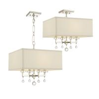 Four Light Chandelier by Crystorama - Paxton Collection, Polished Nickel Finish - 8105-PN