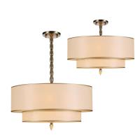 Five Light Semi Flush Mount by Crystorama - Luxo Collection, Antique Brass Finish - 9507-AB_CEILING