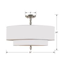 Five Light Semi Flush Mount by Crystorama - Luxo Collection, Satin Nickel Finish - 9507-SN_CEILING