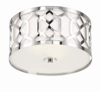 Three Light Flush Mount by Crystorama - Jennings Collection, Polished Nickel Finish - 2263-PN