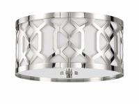 Three Light Flush Mount by Crystorama - Jennings Collection, Polished Nickel Finish - 2263-PN