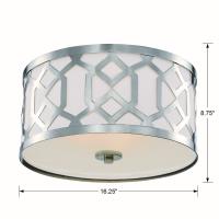 Three Light Flush Mount by Crystorama - Jennings Collection, Polished Nickel Finish - 2263-PN