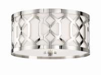 Three Light Flush Mount by Crystorama - Jennings Collection, Polished Nickel Finish - 2263-PN