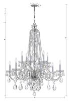 12 Light Chandelier by Crystorama - Traditional Crystal Collection, Polished Chrome Finish - 1114-CH-CL-MWP
