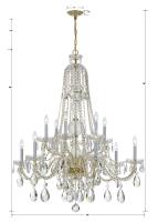12 Light Chandelier by Crystorama - Traditional Crystal Collection, Polished Brass Finish - 1114-PB-CL-MWP
