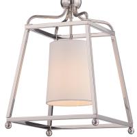 One Light Pendant by Crystorama - Sylvan Collection, Polished Nickel Finish - 2240-PN