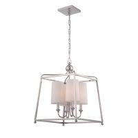 Four Light Chandelier by Crystorama - Sylvan Collection, Polished Nickel Finish - 2245-PN