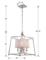Four Light Chandelier by Crystorama - Sylvan Collection, Polished Nickel Finish - 2245-PN