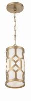 One Light Pendant by Crystorama - Jennings Collection, Aged Brass Finish - 2260-AG