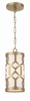 One Light Pendant by Crystorama - Jennings Collection, Aged Brass Finish - 2260-AG