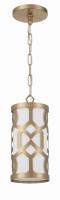 One Light Pendant by Crystorama - Jennings Collection, Aged Brass Finish - 2260-AG
