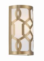 One Light Wall Sconce by Crystorama - Jennings Collection, Aged Brass Finish - 2262-AG