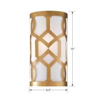 One Light Wall Sconce by Crystorama - Jennings Collection, Aged Brass Finish - 2262-AG