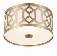 Three Light Flush Mount by Crystorama - Jennings Collection, Aged Brass Finish - 2263-AG