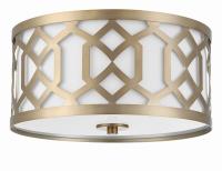 Three Light Flush Mount by Crystorama - Jennings Collection, Aged Brass Finish - 2263-AG