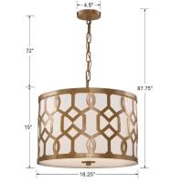 Three Light Chandelier by Crystorama - Jennings Collection, Aged Brass Finish - 2265-AG