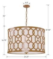 Five Light Chandelier by Crystorama - Jennings Collection, Aged Brass Finish - 2266-AG