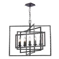 Five Light Chandelier by Crystorama - Capri Collection, Raw Steel Finish - 336-RS