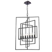 Seven Light Chandelier by Crystorama - Capri Collection, Raw Steel Finish - 339-RS