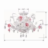 Six Light Semi Flush Mount by Crystorama - Lola Collection, Wet White Finish - 4850-WW