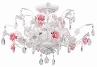 Six Light Semi Flush Mount by Crystorama - Lola Collection, Wet White Finish - 4850-WW