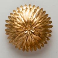 Four Light Semi Flush Mount by Crystorama - Broche Collection, Antique Gold Finish - 505-GA