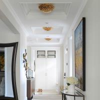 Four Light Semi Flush Mount by Crystorama - Broche Collection, Antique Gold Finish - 505-GA