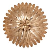 Four Light Semi Flush Mount by Crystorama - Broche Collection, Antique Gold Finish - 505-GA