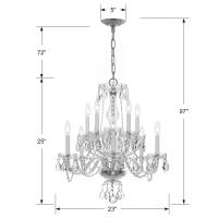 Ten Light Chandelier by Crystorama - Traditional Crystal Collection, Polished Chrome Finish - 5080-CH-CL-MWP