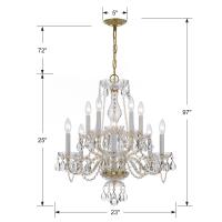 Ten Light Chandelier by Crystorama - Traditional Crystal Collection, Polished Brass Finish - 5080-PB-CL-MWP